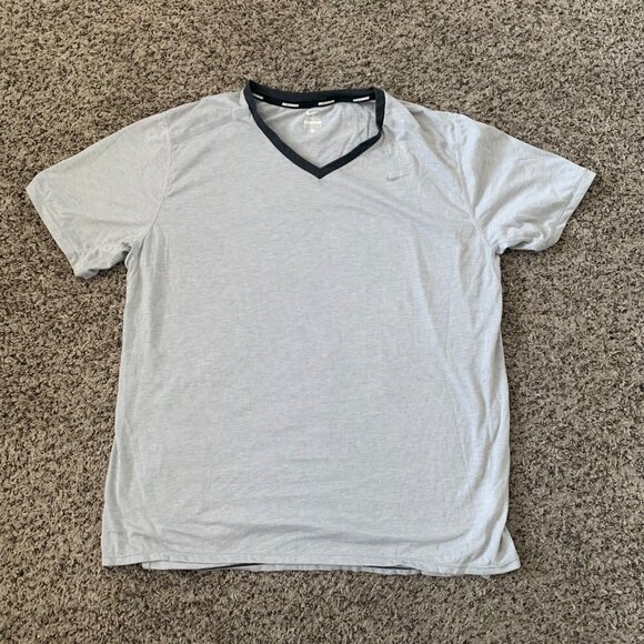 Nike Mens Running Dri-Fit V-Neck Athletic Shirt Size XL - Picture 1 of 7